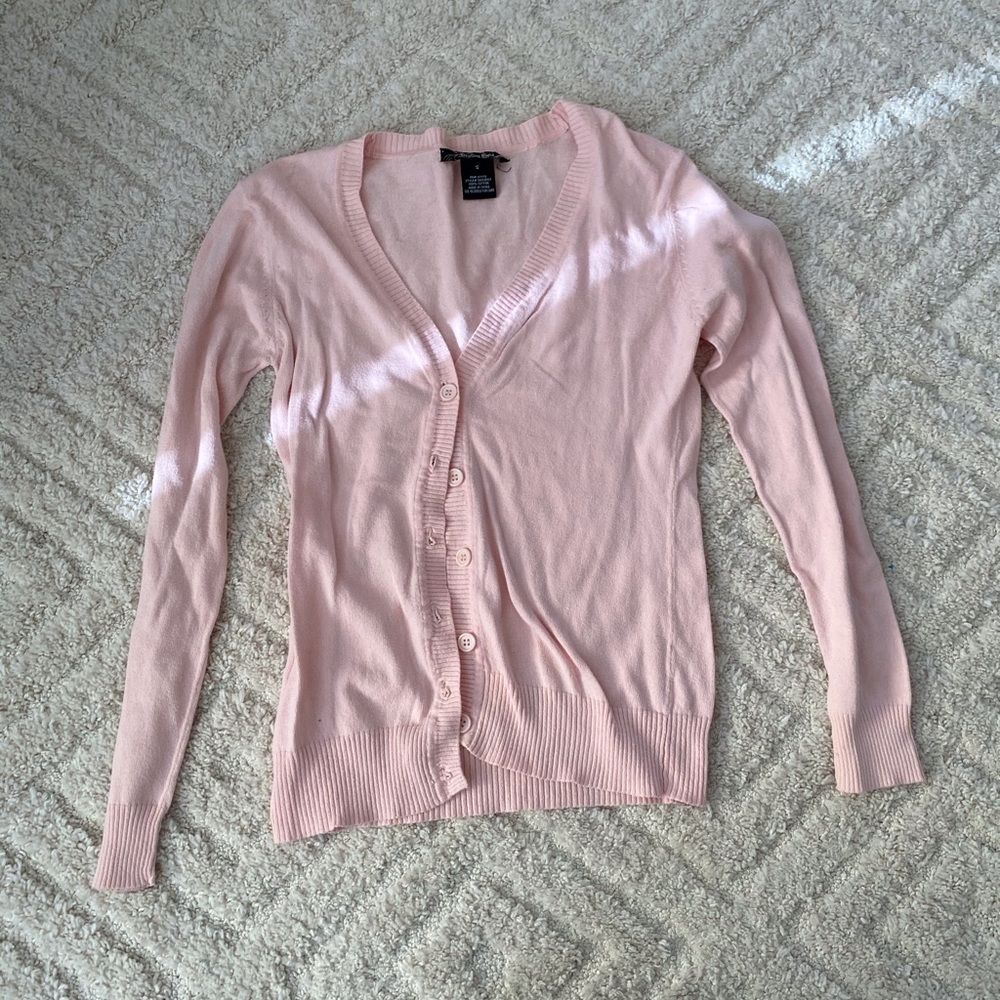 Destiny gold light pink sweater size small